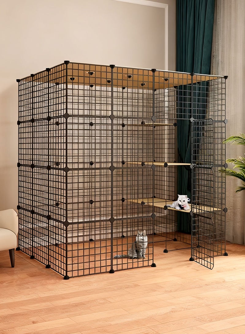 كيدل قطة قفص كبير جدا مساحة حرة المنزل قطة قفص فارغ شقة قطة منزل - Image 1